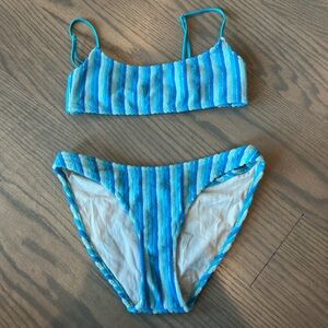 Triangl Swimwear Blue Striped Bikini